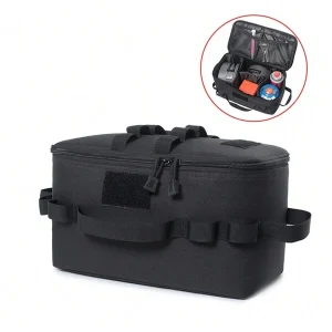 1pc Large Capacity Storage Tool Bag Folding Portable Organizer, Suitable For Outdoor Camping Picnic For Travel Storage Bag,Makeup Bag,Cosmetic Bag,Vacation Organizer,Large Capacity Makeup Organizer Makeup Case, For Lipstick, Brush, Skincare, Mobile Phone, Coin, Small Items, For Home,Gift,Vacation And Festival Halloween Christmas Multifunctional Use Black