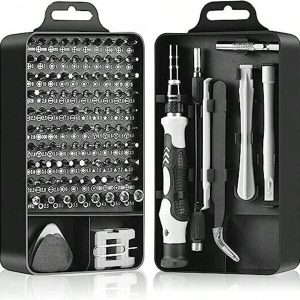 122 In 1 Precision Screwdriver Set, Electronics Magnetic Repair Tool Kit With Case For Repair Computer, Phone, PC, Cellphone, Laptop, Switch, PS4, Game Console, Watch, Glasses Etc Grey