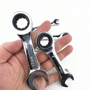 Short-handle Quick Release Ratcheting Wrench Plum-shaped Combination Spanner Double Direction Car Repair Hardware Hand Tool Multicolor