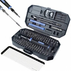 Precision Screwdriver Set, 154 In 1 Small Screwdriver Set, Mini Screwdriver Magnetic Repair Tool Kit For Electronics Computer PC Laptop Phone IPhone RC PS4 PS5 Blue