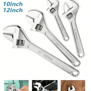 Adjustable Spanner Wrench, Forging, Chrome Plated, Universal Wrench Tool - Ideal Choice For Faucet, Sink, Pipe Repair, Portable Car, Bicycle And Motorcycle Maintenance Kit! Multicolor