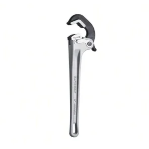 14" Aluminum Straight Pipe Wrench With Automatic Jaw Adjustment: Ideal For Water Pipes And Automotive Repairs Silver